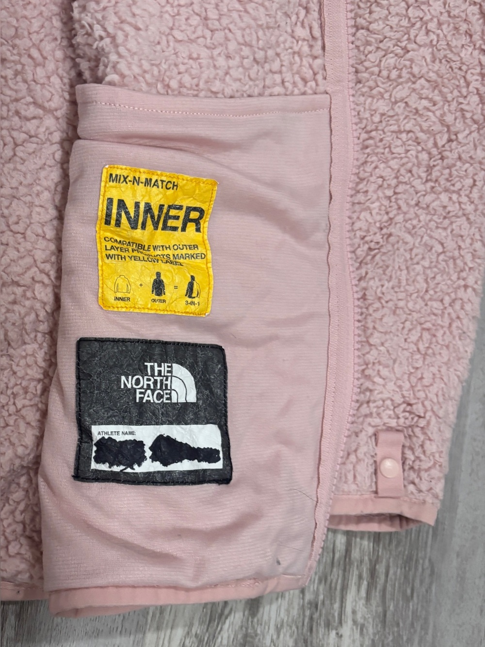 The North Face Girls Large Pink Sherpa Fleece Jacket Cozy Zip Up - Picture 7 of 9